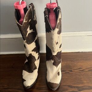 Hair On Cow print Cowboy Boots